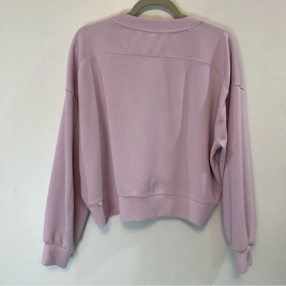 LULULEMON Crewneck Perfectly Oversized Ribbed Crop Crew in Meadowsweet Pink